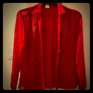 See through button up shirt